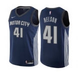 Youth Nike Detroit Pistons #41 Jameer Nelson Swingman Navy Blue NBA Jersey - City Edition