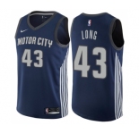 Youth Nike Detroit Pistons #43 Grant Long Swingman Navy Blue NBA Jersey - City Edition