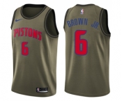 Youth Nike Detroit Pistons #6 Bruce Brown Jr. Swingman Green Salute to Service NBA Jersey
