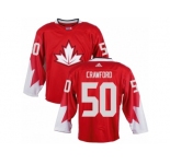 Men Adidas Team Canada #50 Corey Crawford Red 2016 World Cup Ice Hockey Jersey