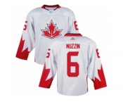 Men Adidas Team Canada #6 Jake Muzzin White 2016 World Cup Ice Hockey Jersey