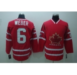nhl team canada #6 weber 2010 olympic red