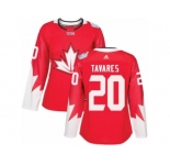 Women's Adidas Team Canada #20 John Tavares Premier Red Away 2016 World Cup Hockey Jersey