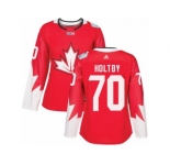 Women's Adidas Team Canada #70 Braden Holtby Premier Red Away 2016 World Cup Hockey Jersey