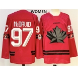 Women's Canada Hockey #97 Connor Mcdavid Red Stitched Jersey