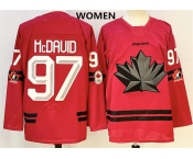 Women's Canada Hockey #97 Connor Mcdavid Red Stitched Jersey