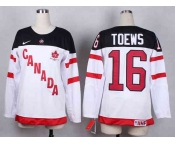 women nhl jerseys team canada #16 toews white[100 th]