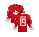 Youth Adidas Team Canada #19 Joe Thornton Authentic Red Away 2016 World Cup Ice Hockey Jersey