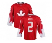 Youth Adidas Team Canada #2 Duncan Keith Authentic Red Away 2016 World Cup Ice Hockey Jersey