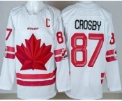 Youth Canada #87 Sidney Crosby White 2026 Olympics Authentic Jersey