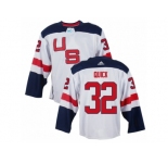 Men Adidas Team USA #32 Jonathan Quick White 2016 World Cup Ice Hockey Jersey