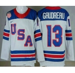 Men's USA #13 Johnny Gaudreau White 2026 olympics authentic jersey