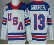 Men's USA #13 Johnny Gaudreau White 2026 olympics authentic jersey