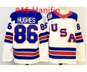 Men's USA #15 Noah Hanifin White 2025-2026 Stitched Jersey