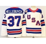 Men's USA #37 Connor Hellebuyck White 2025-2026 Stitched Jersey