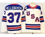 Men's USA #37 Connor Hellebuyck White 2025-2026 Stitched Jersey