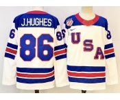Men's USA #86 Jack Hughes White 2025-2026 Stitched Jersey