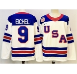 Men's USA #9 Jack Eichel White 2025-2026 Stitched Jersey