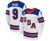 Men's USA #9 Jack Eichel White 2026 Stitched Jersey
