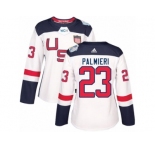 Women's Adidas Team USA #23 Kyle Palmieri Premier White Home 2016 World Cup Hockey Jersey