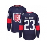 Youth Adidas Team USA #23 Kyle Palmieri Premier Navy Blue Away 2016 World Cup Ice Hockey Jersey