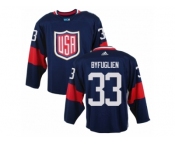 Youth Adidas Team USA #33 Dustin Byfuglien Premier Navy Blue Away 2016 World Cup Ice Hockey Jersey