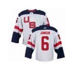 Youth Adidas Team USA #6 Erik Johnson Premier White Home 2016 World Cup Ice Hockey Jersey