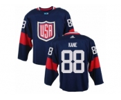 Youth Adidas Team USA #88 Patrick Kane Premier Navy Blue Away 2016 World Cup Ice Hockey Jersey