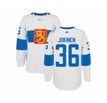 Men's Adidas Team Finland #36 Jussi Jokinen Authentic White Home 2016 World Cup of Hockey Jersey