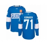 Men's Adidas Team Finland #71 Leo Komarov Premier Blue Away 2016 World Cup of Hockey Jersey