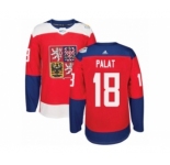 Men's Adidas Team Czech Republic #18 Ondrej Palat Premier Red Away 2016 World Cup of Hockey Jersey