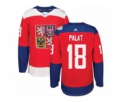 Men's Adidas Team Czech Republic #18 Ondrej Palat Premier Red Away 2016 World Cup of Hockey Jersey