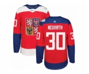 Men's Adidas Team Czech Republic #30 Michal Neuvirth Premier Red Away 2016 World Cup of Hockey Jersey