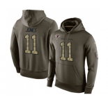 Football Atlanta Falcons #11 Julio Jones Green Salute To Service Men's Pullover Hoodie