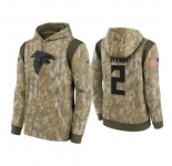 Men's Atlanta Falcons #2 Matt Ryan Camo 2021 Salute To Service Therma Performance Pullover Hoodie
