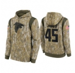 Men's Atlanta Falcons #45 Deion Jones Camo 2021 Salute To Service Therma Performance Pullover Hoodie