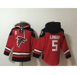 Men's Atlanta Falcons #5 Drake London Red Ageless Must-Have Lace-Up Pullover Hoodie