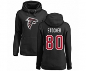 Football Women's Atlanta Falcons #80 Luke Stocker Black Name & Number Logo Pullover Hoodie