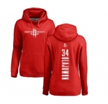 NBA Women's Nike Houston Rockets #34 Hakeem Olajuwon Red Backer Pullover Hoodie
