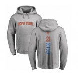 NBA Nike New York Knicks #21 Damyean Dotson Ash Backer Pullover Hoodie