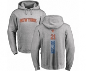 NBA Nike New York Knicks #21 Damyean Dotson Ash Backer Pullover Hoodie