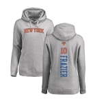 NBA Women's Nike New York Knicks #10 Walt Frazier Ash Backer Pullover Hoodie