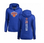 NBA Women's Nike New York Knicks #21 Damyean Dotson Royal Blue Backer Pullover Hoodie