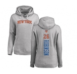 NBA Women's Nike New York Knicks #26 Mitchell Robinson Ash Backer Pullover Hoodie