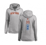 NBA Women's Nike New York Knicks #33 Patrick Ewing Ash Backer Pullover Hoodie