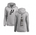 NBA Women's Nike San Antonio Spurs #8 Patty Mills Ash Backer Pullover Hoodie