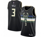 Youth Milwaukee Bucks #3 George Hill Swingman Black Finished Basketball Jersey - Statement Edition