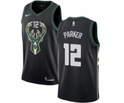 Youth Nike Milwaukee Bucks #12 Jabari Parker Swingman Black Alternate NBA Jersey - Statement Edition