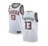 Youth Nike Milwaukee Bucks #13 Malcolm Brogdon Swingman White Fashion Hardwood Classics NBA Jersey