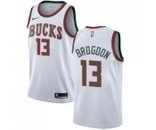 Youth Nike Milwaukee Bucks #13 Malcolm Brogdon Swingman White Fashion Hardwood Classics NBA Jersey